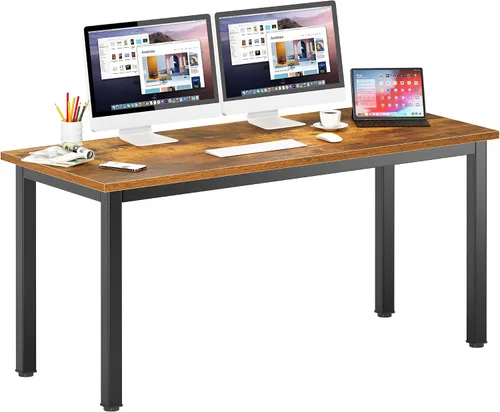 Vista 36 de DlandHome - Escritorio pequeño para computadora de 31.5 pulgadas para oficina en casa, color negro