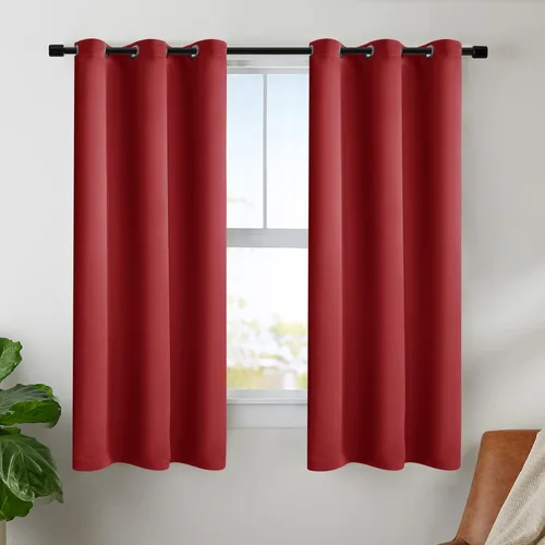 Vista 17 de BONZER Cortinas opacas con superposición transparente, mezcla y combina paneles de ventana de doble capa con aislamiento térmico para sala de estar