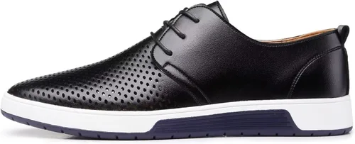 Vista 5 de BSROT Zapatos Oxford casuales para hombre, zapatos de vestir con cordones, cómodos zapatos deportivos de moda