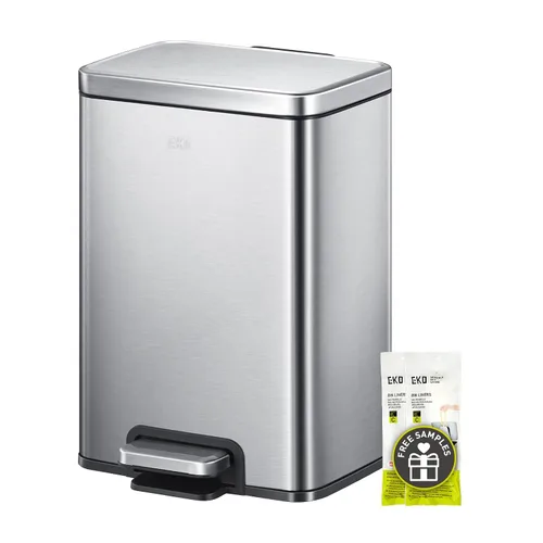 Vista 11 de EKO Madison - Cubo de basura de acero inoxidable cepillado de 1.6 galones o 6 litros, cubo de basura o cubo de reciclaje, forro interior extraíble