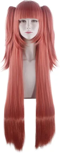 Vista 2 de ydound Peluca de cosplay de 39.4 in anime KAKEGURUI Cosplay Yumemite Yumemi mujeres peluca larga juego de rol pelucas Halloween Cosplay sandía pelo