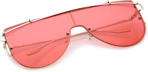 Vista 4 de zeroUV Futuristic - Lentes de sol de metal sin montura de 2.441in