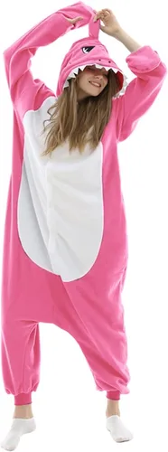 Vista 2 de Pijama mameluco de tiburón para mujer, disfraz de tiburón