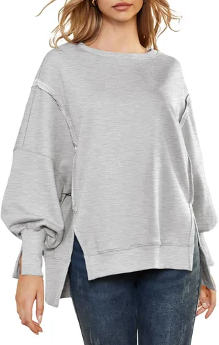 Vista 2 de AUTOMET Womens Oversized Crewneck Sweatshirts Casual Long Sleeve Shirts Loose Fit Hoodies 2024 Winter Outfits Fashion Clothes