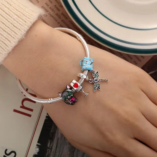 Vista 2 de XinYouZhi 925 Sterling Silver Charms for Pandora Bracelets and Necklaces Princess Dress Heart Bear Beads Dangle Pendants Jewelry Birthday Charms for