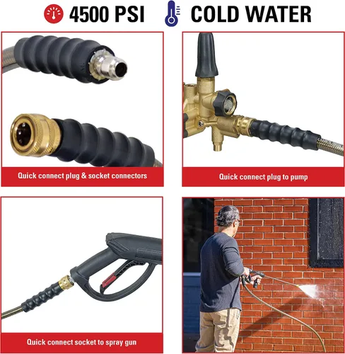 Vista 3 de SIMPSON limpieza 41028 3/8 pulgadas por 50 pies 4500 PSI repuesto/extensión de manguera de agua fría para lavadoras a presión