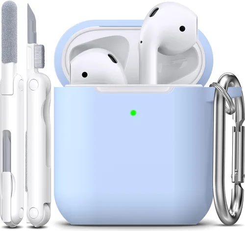 Vista 104 de R-fun for AirPods 2nd/1st Case Silicone Cover, Banana Violet Violeta plátano