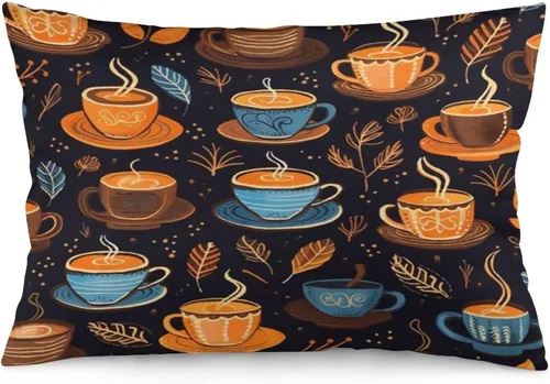 Vista 14 de Funda de almohada con sombrero de bruja con diseño de gato de 20 x 30 pulgadas, diseño de impresión de doble cara con cremallera invisible, Patrón 8