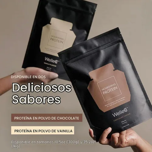 Vista 8 de WelleCo Polvo de proteína de vainilla a base de plantas, marrón orgánico