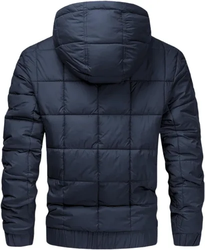 Vista 6 de Chaqueta de invierno con capucha para hombre, abrigo acolchado para esquí y nieve