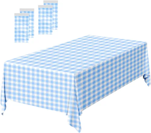 Vista 45 de Paquete de 2 Manteles de Plástico Beige Desechables Cubiertas de Mesa Mantel Rectangular Beige para Fiesta Baby Shower Boda Cumpleaños Mantel