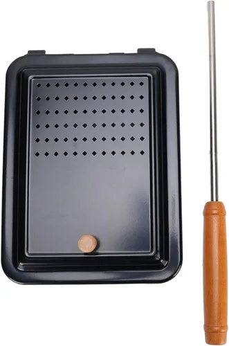 Vista 6 de Popcorn Popper - Máquina de palomitas de maíz con mango de madera de hierro fundido para patio trasero, caravana, camping y uso doméstico
