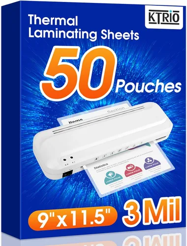 Vista 11 de KTRIO Paquete de 30 hojas de laminación, capacidad para 8.5 x 11 pulgadas, 3 bolsas de laminación térmica milimétricas, 9 x 11.5 hojas laminadas