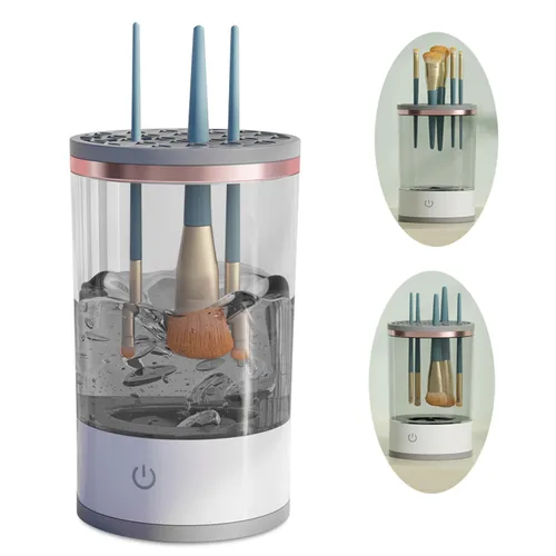 Vista 8 de Limpiador de brochas de maquillaje - Máquina eléctrica de limpieza de brochas de maquillaje, herramienta automática de limpieza y secado de brochas