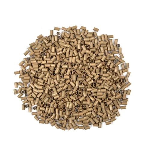 Vista 19 de 200 piezas de 0.134 in de microanillos de eslabones de cuentas de cobre sin silicona para extensiones de cabello (negro)