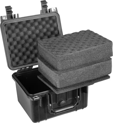 Vista 4 de Eylar Pequeño engranaje profundo de 10.62", equipo, estuche rígido para cámara impermeable con espuma (negro) estándares TSA