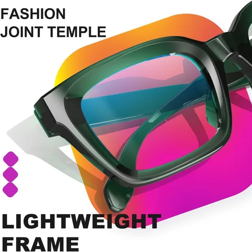 Vista 4 de VISOONE Chunky Square Anti Glare UV400 Blue Light Blocking Computer Glasses 99% Digital Screen Filter Non-Prescription Clear Lens Thick Frame 32g