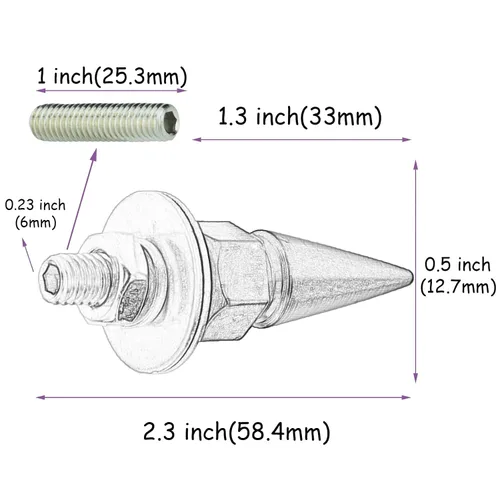 Vista 2 de Spike - Tornillos para placa de automóvil, tornillos antirrobo para la mayoría de las motocicletas (negro)