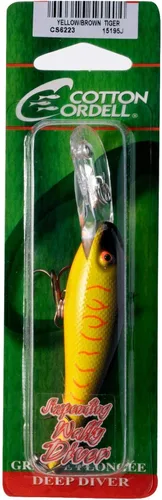 Vista 12 de Cotton Cordell Wally Diver Walleye Crankbait Señuelo de pesca Gancho Chartreuse