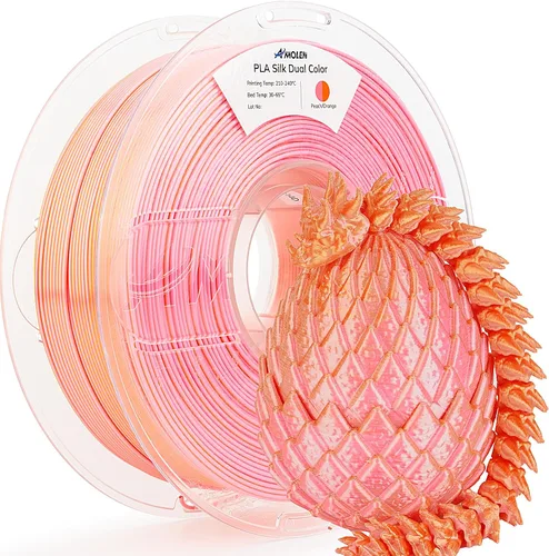 Vista 16 de AMOLEN Filamento PLA de Seda para Impresora 3D, Filamento PLA Kingfisher Rainbow Multicolor Brillante 1.75mm, Filamento de Impresión 3D PLA