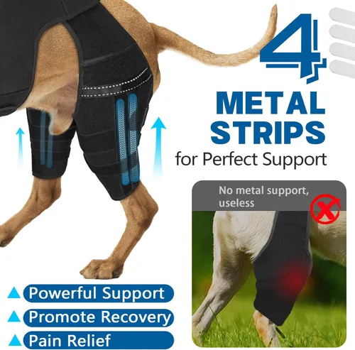 Vista 2 de Rodillera de perro para pierna trasera Acl, soporte de pierna de perro para pierna trasera, soporte de cadera ajustable para reducir el dolor