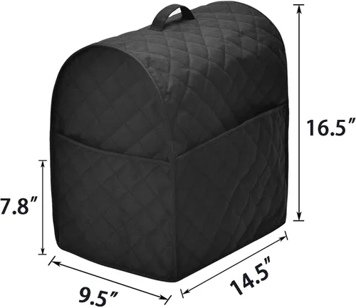 Vista 4 de Cubierta antipolvo para batidora de pie con 3 bolsillos compatible con cabezal inclinable KitchenAid, fácil limpieza, puede irritable