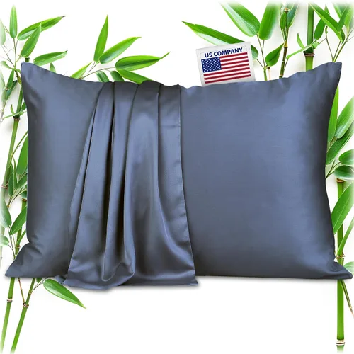 Vista 13 de Fundas de almohada 100% viscosa derivada de bambú - Funda de almohada refrescante - Tamaño estándar, crema, juego de 2 con cremallera