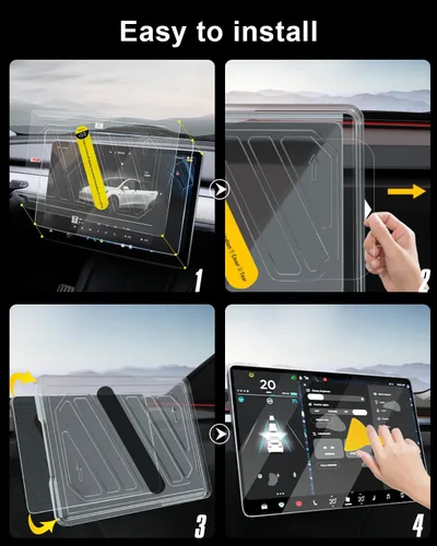 Vista 4 de Protector de pantalla para Tesla Model Y Modelo 3 Protector de pantalla de vidrio de 15.4 "Protector de pantalla de vidrio para asiento trasero 8
