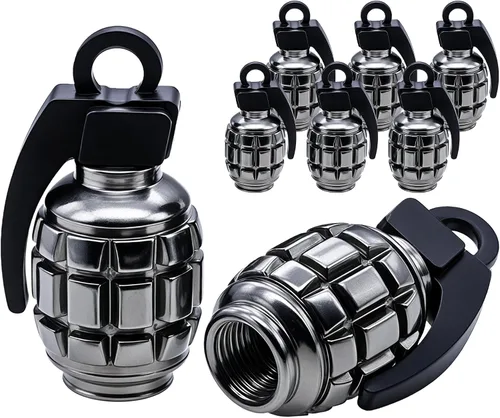 Vista 54 de 4 tapas de válvula de neumático, cubiertas universales de válvula de neumático de aleación de aluminio para automóviles, camiones, SUV, Negro