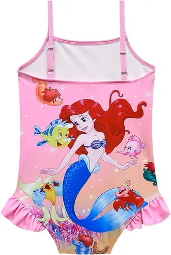 Vista 5 de Traje de baño de sirena para niñas de una pieza, traje de baño de princesa oceánica, 4-9 años