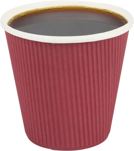 Vista 10 de 500 unidades de tazas desechables negras de 4 onzas para bebidas calientes con diseño de pared ondulada: no necesita mangas - Perfectas
