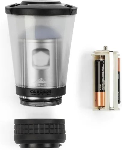 Vista 7 de Cascade Mountain Tech Linterna LED plegable IPX4 resistente al agua con 4 modos de luz, paquete de 3, negro/plateado