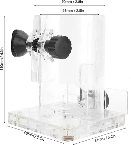 Vista 5 de Enrutador protector para recortadora, base transparente, para carpintería, base de plástico, herramientas eléctricas, accesorios de protección
