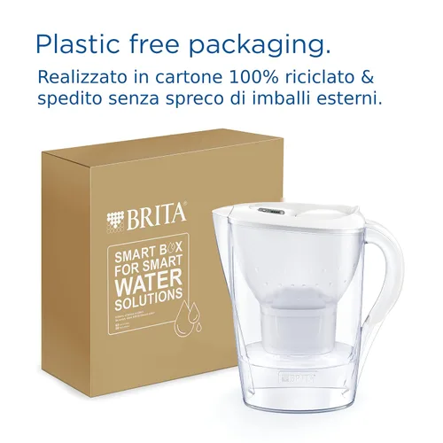 Vista 7 de BRITA Jarra con Filtro de Agua Marella Blanca (2,4 l) Incl. 1x Cartucho MAXTRA Pro All-in-1: Jarra Apta para frigorífico con memo Digital y Tapa