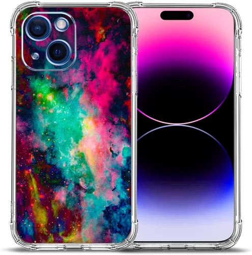 Vista 14 de Funda para iPhone 15 Plus, hermosa protección contra caídas de flores rosas, a prueba de golpes, funda protectora de cuerpo completo resistente a