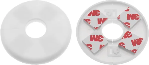 Vista 9 de Paquete de 2 placas redondas de escudo de brida dividida de pared ABS para accesorios de decoración de grifos de tubería de 0.86 "/ 22 mm