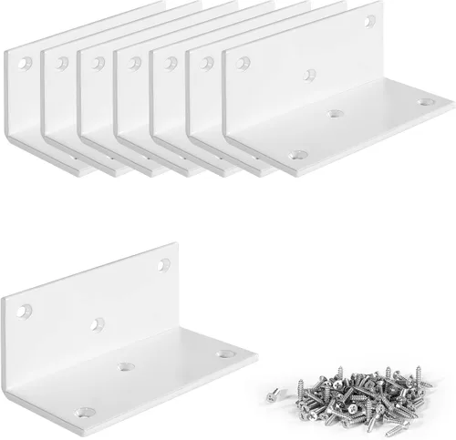 Vista 13 de 8 soportes de hierro de ángulo recto de 2.76 pulgadas de largo con tornillos, 2.76 x 1.57 x 1.57 pulgadas, soporte de esquina de 90 grados