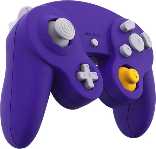 Vista 7 de eXtremeRate Placa frontal morada para Nintendo Gamecube Controller, cubierta de repuesto de agarre suave al tacto con botones para controlador