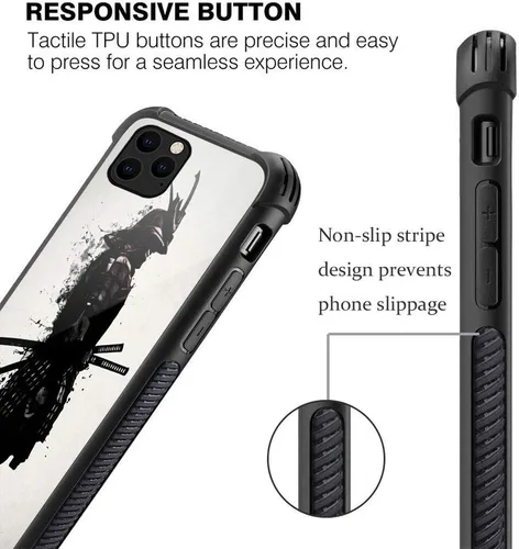 Vista 6 de CARLOCA Funda compatible con iPhone 11, funda japonesa Samurai iPhone 11 para niñas, diseño gráfico, a prueba de golpes, antiarañazos, protección