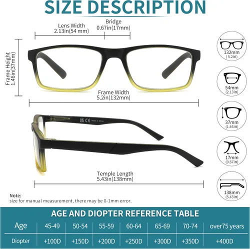 Vista 5 de Gafas de Lectura con Bloqueo de Luz Azul Paquete de 4 Lectores de Computadora para Mujeres y Hombres, Anteojos con Filtro de Rayos UV Antirreflejos