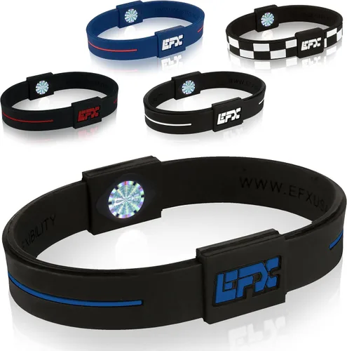 Vista 7 de EFX Pulsera de equilibrio de rendimiento, pulsera de silicona para atletas Negro/Azul