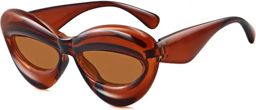 Vista 2 de Lentes de sol de labios de moda con forma inflada para mujer, de gran tamaño, protección UV400