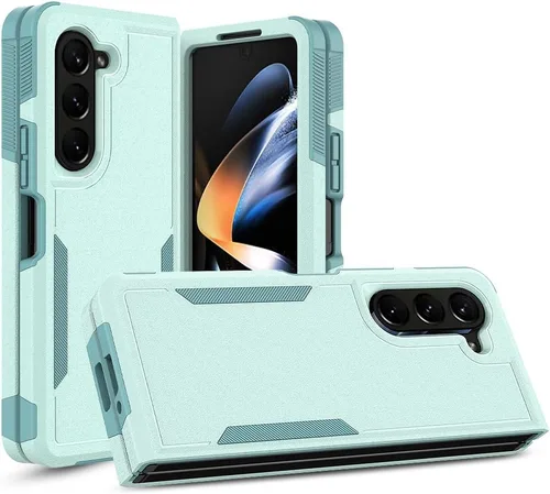 Vista 55 de Funda WOGROO para Samsung Galaxy Z Fold 4 - Funda protectora para teléfono a prueba de golpes, duradera, negra
