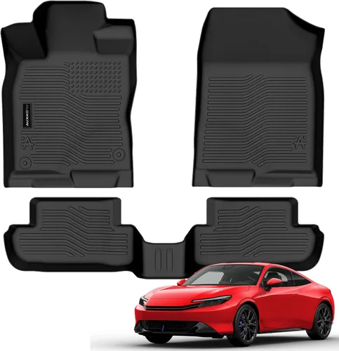 Vista 22 de Auxko Alfombrillas para todo tipo de clima, tapete de carga con respaldo para Honda Pilot 8 pasajeros 2016-2022, forros de elastómero termoplástico