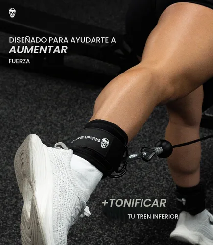 Vista 2 de Gymreapers Ankle Straps For Cable Machine Kickbacks, Glute Workouts, Lower Body Exercises - Adjustable Leg Straps with Neoprene Padding