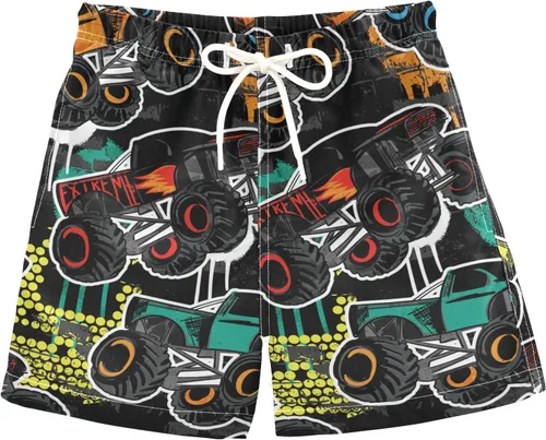 Vista 15 de Aflyko Pantalones cortos de baño para niños, traje de baño para niñas, traje de baño de playa de secado rápido para todo el día Multi- Azul Rojo