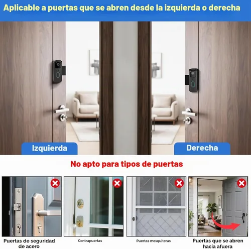 Vista 3 de Soporte Antirrobo para Timbre Blink, Soporte de Montaje sin Taladro para Timbre de Video Blink de 2da Generación, No Bloquea el Sensor de Movimiento