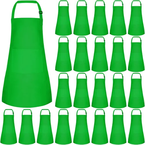Vista 15 de Morcheiong Paquete de 8/12/24 delantales ajustables para niños al por mayor con 2 bolsillos, delantal para niños pequeños, delantales de pintura