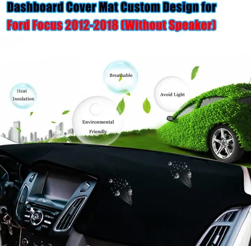 Vista 3 de Funda para salpicadero Tapete para salpicadero Alfombrilla para consola central personalizada Compatible con Ford Focus 2012-2018 (Sin altavoz)