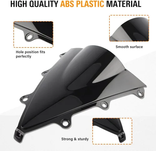 Vista 4 de Parabrisas doble burbuja para Honda CBR300R 2014-2020, color negro